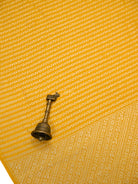 Yellow Zari Stripe Crepe Silk Handloom Banarasi Saree - Sacred Weaves