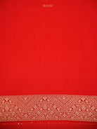 Red Zari Stripe Crepe Silk Handloom Banarasi Saree - Sacred Weaves