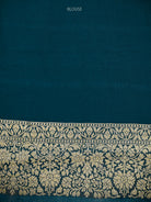Midnight Blue Booti Khaddi Georgette Handloom Banarasi Saree - Sacred Weaves