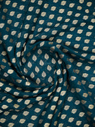Midnight Blue Booti Khaddi Georgette Handloom Banarasi Saree - Sacred Weaves