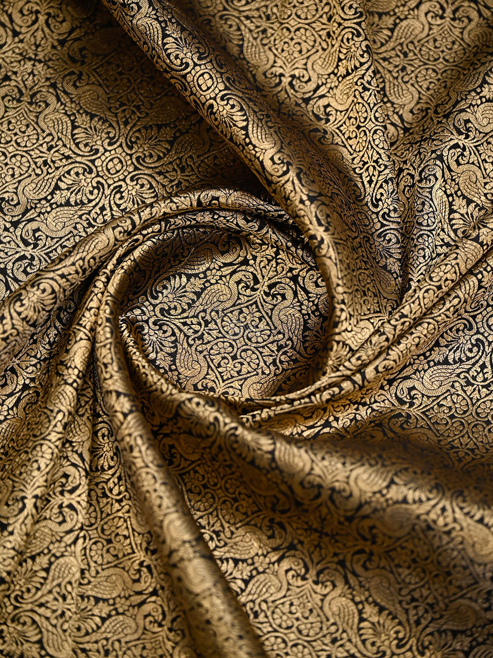 Black Shikargah Brocade Silk Handloom Banarasi Saree - Sacred Weaves