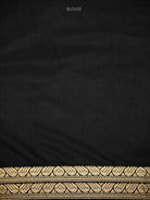 Black Shikargah Brocade Silk Handloom Banarasi Saree - Sacred Weaves