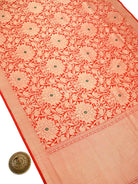 Red Floral Meenakari Silk Brocade Handloom Banarasi Saree - Sacred Weaves