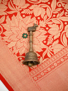 Red Floral Meenakari Silk Brocade Handloom Banarasi Saree - Sacred Weaves