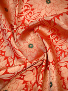 Red Floral Meenakari Silk Brocade Handloom Banarasi Saree - Sacred Weaves