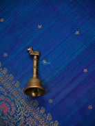 Peacock Blue Meenakari Booti Dupion Silk Handloom Banarasi Suit - Sacred Weaves