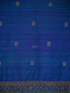 Peacock Blue Meenakari Booti Dupion Silk Handloom Banarasi Suit - Sacred Weaves