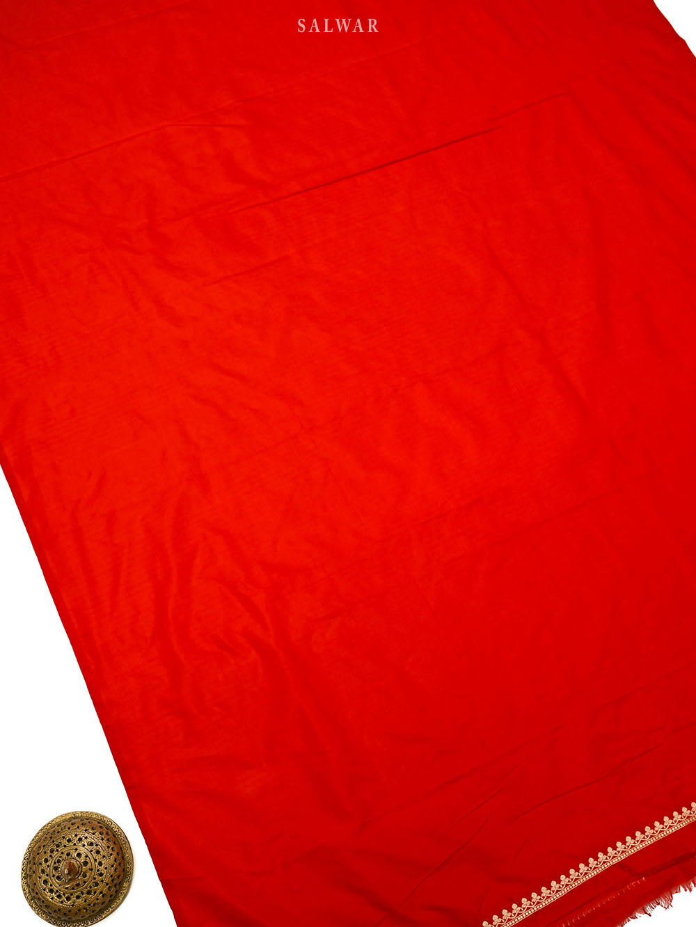 Red Jaal Katan Silk Handloom Banarasi Suit - Sacred Weaves