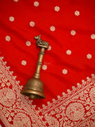 Red Jaal Katan Silk Handloom Banarasi Suit - Sacred Weaves