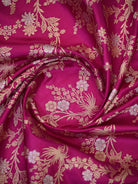 Magenta Jaal Katan Silk Handloom Banarasi Dupatta - Sacred Weaves