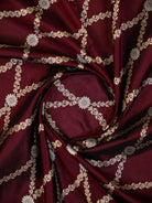 Wine Jaal Katan Silk Handloom Banarasi Dupatta - Sacred Weaves