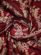 Wine Jaal Katan Silk Handloom Banarasi Dupatta - Sacred Weaves