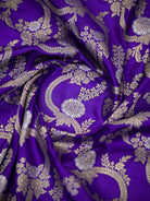 Purple Jaal Katan Silk Handloom Banarasi Dupatta - Sacred Weaves