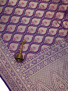 Purple Brocade Silk Meenakari Handloom Banarasi Saree - Sacred Weaves