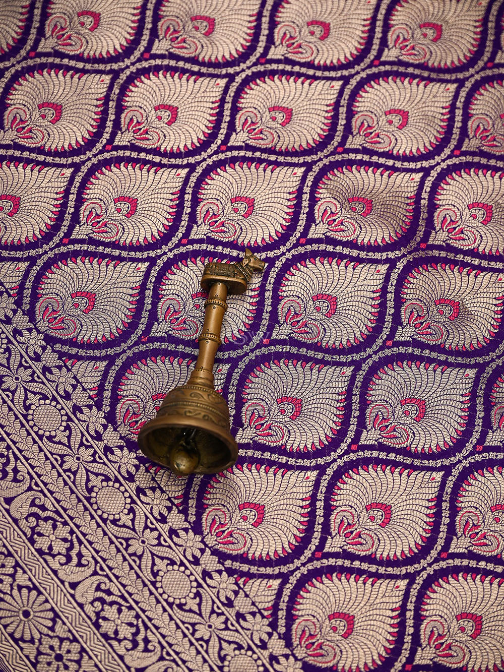 Purple Brocade Silk Meenakari Handloom Banarasi Saree - Sacred Weaves