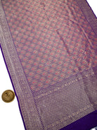 Purple Silk Brocade Meenakari Handloom Banarasi Saree - Sacred Weaves