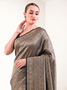 Black Meenakari Silk Zari Brocade Handloom Banarasi Saree - Sacred Weaves