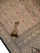 Black Meenakari Silk Zari Brocade Handloom Banarasi Saree - Sacred Weaves