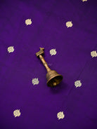 Royal Purple Booti Plain Katan Silk Handloom Banarasi Suit - Sacred Weaves