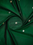 Bottle Green Booti Katan Silk Handloom Banarasi Suit - Sacred Weaves