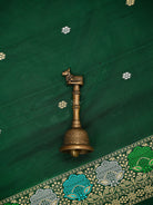Bottle Green Booti Katan Silk Handloom Banarasi Suit - Sacred Weaves