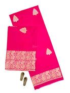 Pink Orange Booti Katan Silk Handloom Banarasi Suit - Sacred Weaves