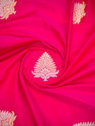 Pink Orange Booti Katan Silk Handloom Banarasi Suit - Sacred Weaves