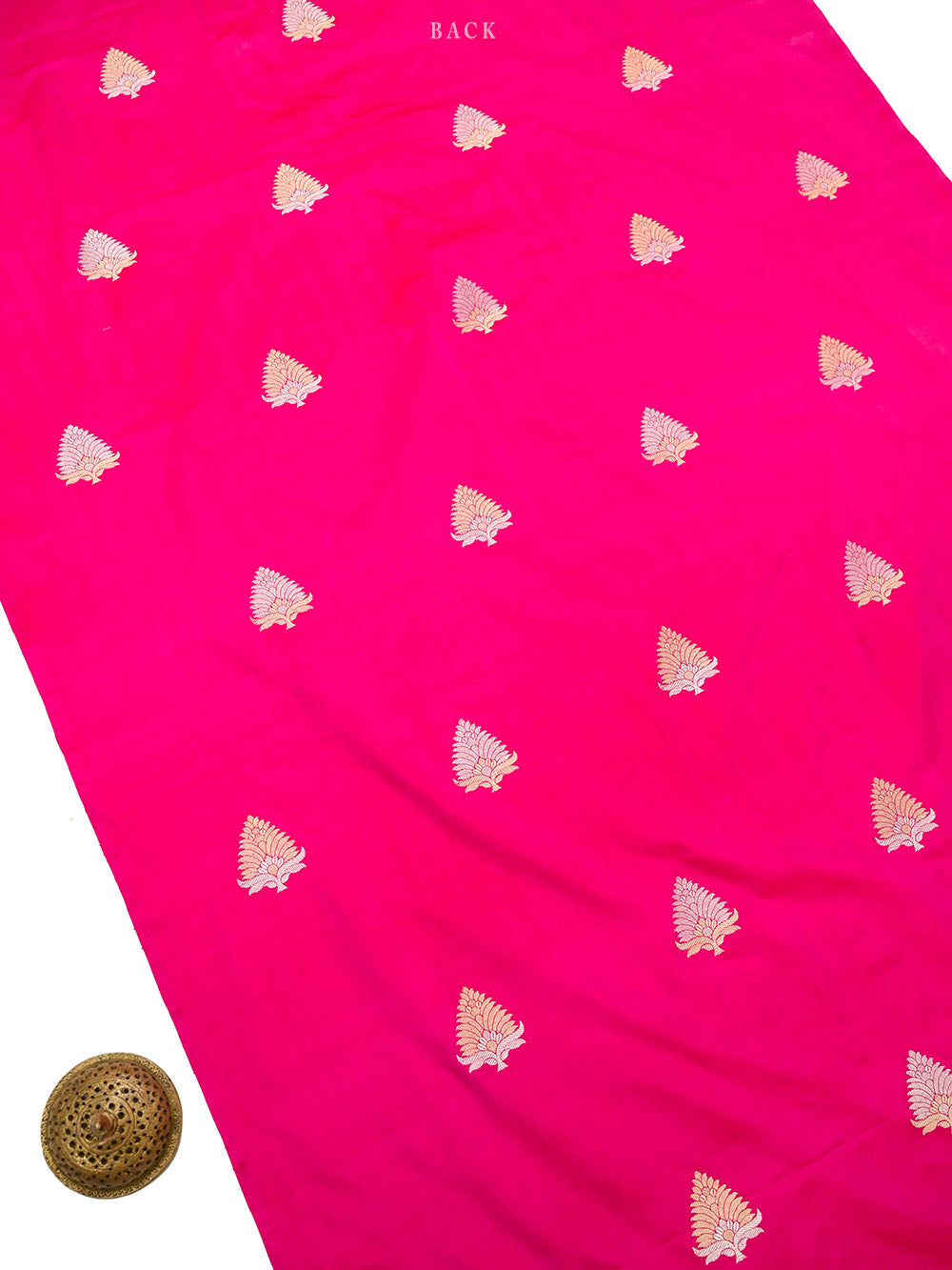 Pink Orange Booti Katan Silk Handloom Banarasi Suit - Sacred Weaves