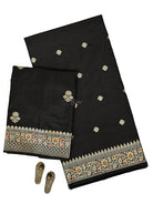 Black Booti Katan Silk Handloom Banarasi Suit - Sacred Weaves