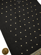 Black Booti Katan Silk Handloom Banarasi Suit - Sacred Weaves