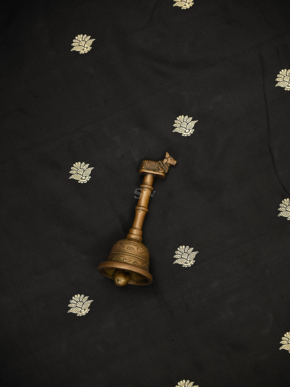 Black Booti Katan Silk Handloom Banarasi Suit - Sacred Weaves