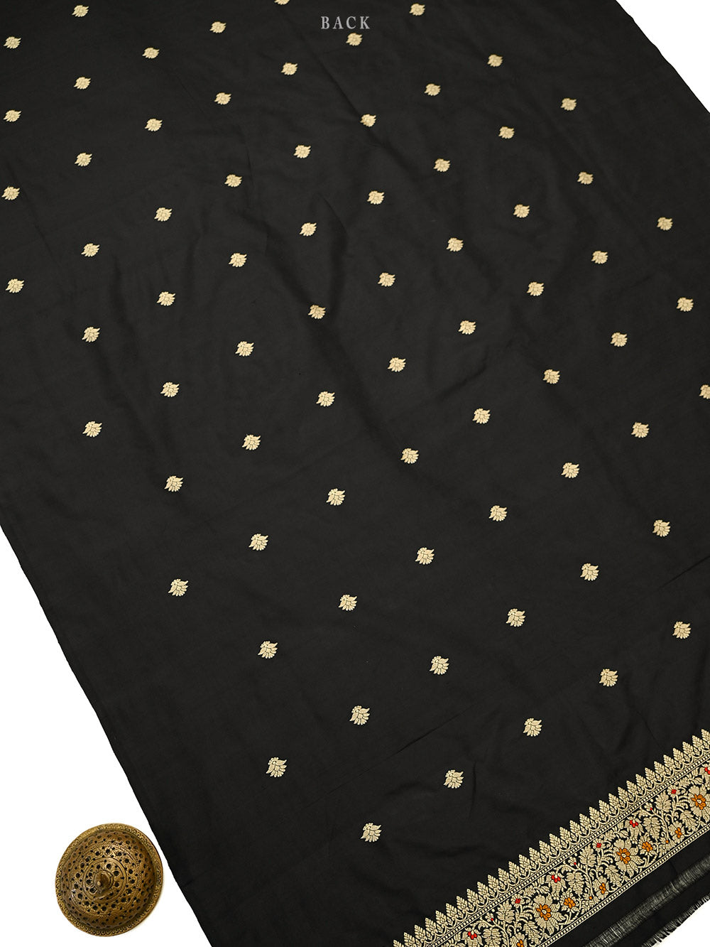 Black Booti Katan Silk Handloom Banarasi Suit - Sacred Weaves