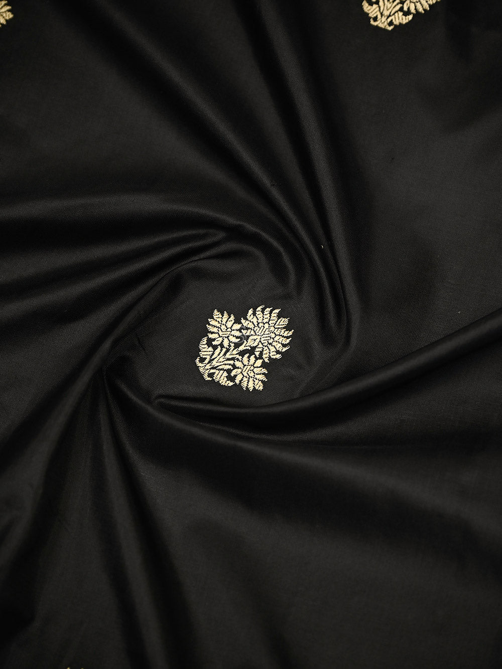 Black Booti Katan Silk Handloom Banarasi Suit - Sacred Weaves