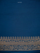 Midnight Blue Brocade Crepe Silk Handloom Banarasi Saree - Sacred Weaves