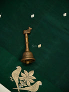 Bottle Green Floral Booti Pure Silk Handloom Banarasi Saree - Sacred Weaves