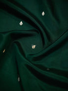 Bottle Green Floral Booti Pure Silk Handloom Banarasi Saree - Sacred Weaves