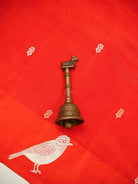 Dark Orange Zari Booti Pure Silk Handloom Banarasi Saree - Sacred Weaves