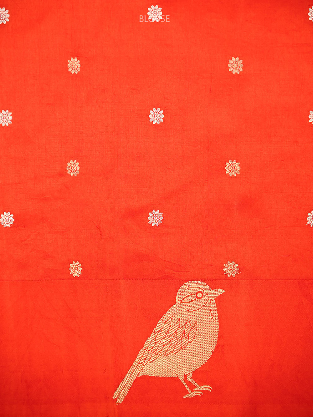 Dark Orange Zari Booti Pure Silk Handloom Banarasi Saree - Sacred Weaves
