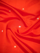 Dark Orange Floral Booti Pure Silk Handloom Banarasi Saree - Sacred Weaves
