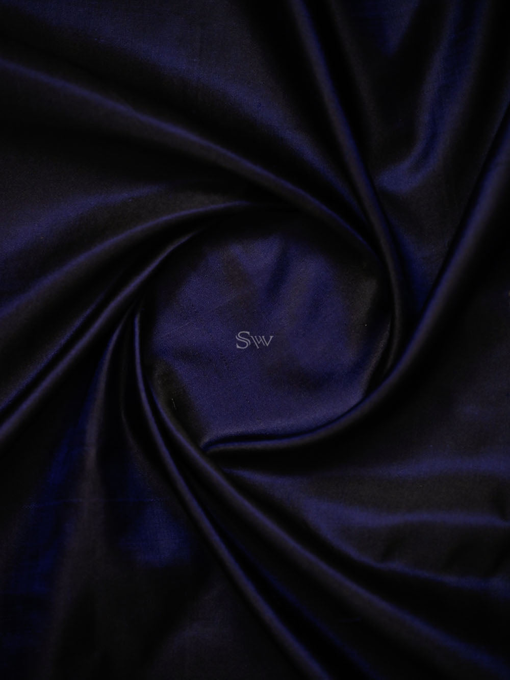 Dark Blue Black Sona Roopa Booti Satin Silk Handloom Banarasi Suit - Sacred Weaves