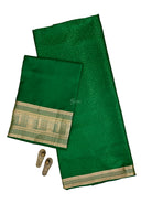 Bottle Green Satin Tanchoi Silk Handloom Banarasi Suit - Sacred Weaves