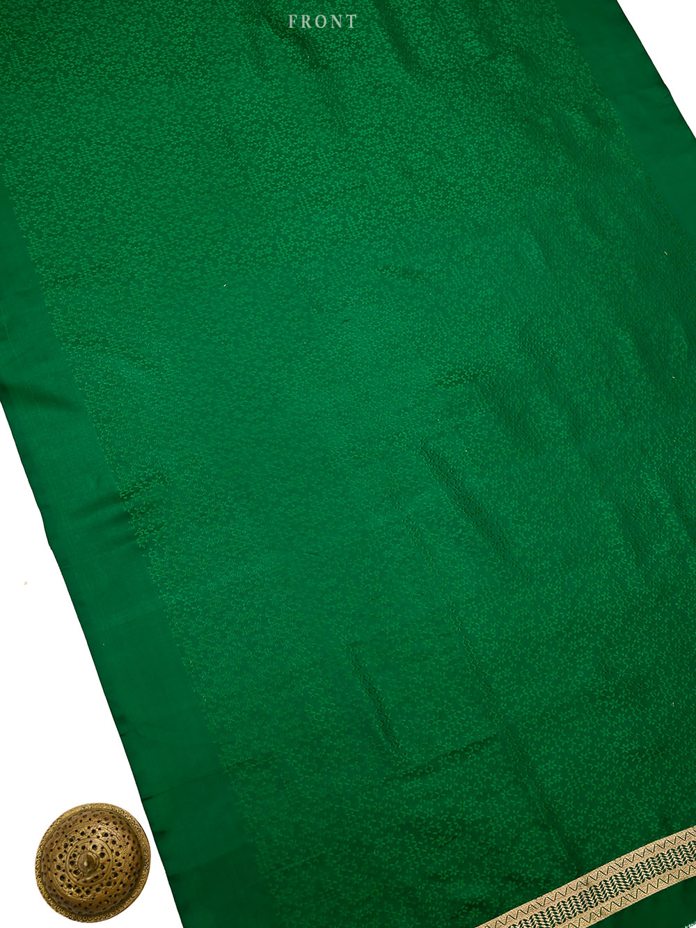 Bottle Green Satin Tanchoi Silk Handloom Banarasi Suit - Sacred Weaves