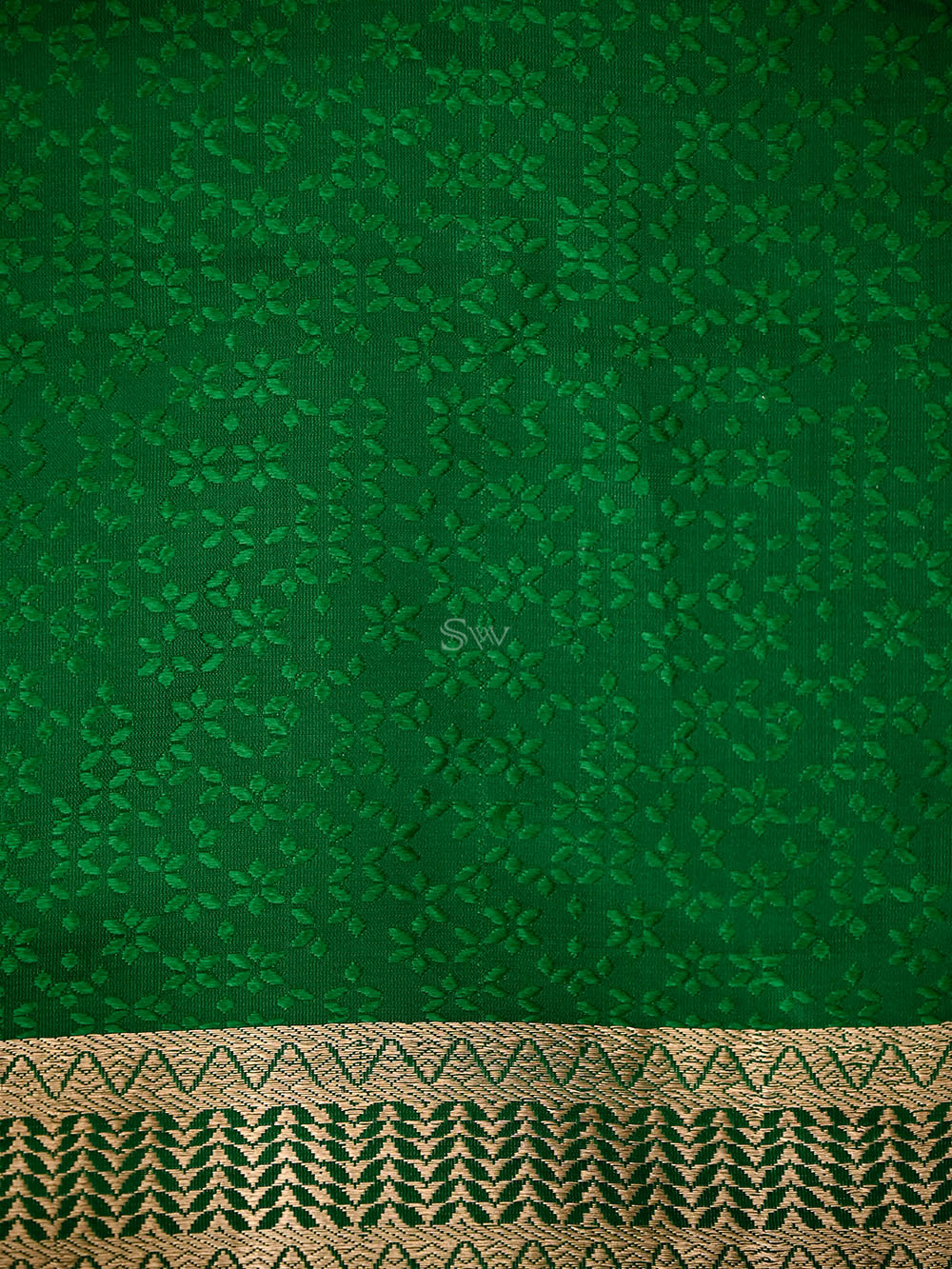 Bottle Green Satin Tanchoi Silk Handloom Banarasi Suit - Sacred Weaves