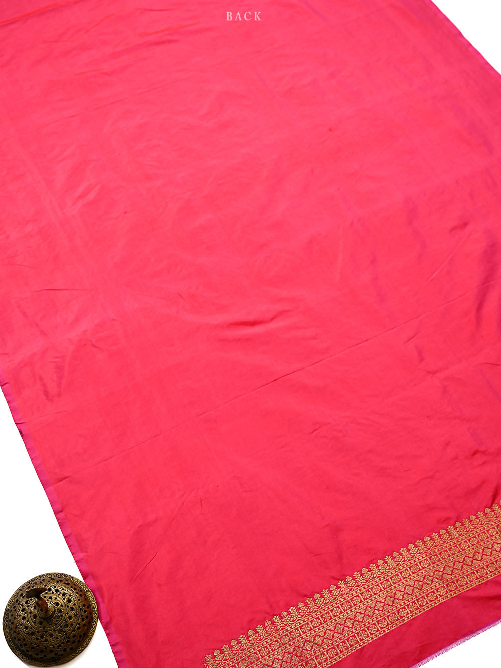 Dark Pink Plain Katan Silk Handloom Banarasi Suit - Sacred Weaves