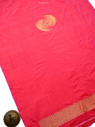Dark Pink Plain Katan Silk Handloom Banarasi Suit - Sacred Weaves
