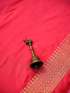 Dark Pink Plain Katan Silk Handloom Banarasi Suit - Sacred Weaves