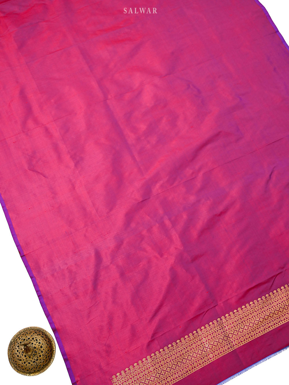 Magenta Plain Katan Silk Handloom Banarasi Suit - Sacred Weaves