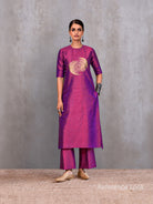 Magenta Plain Katan Silk Handloom Banarasi Suit - Sacred Weaves