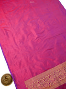 Magenta Plain Katan Silk Handloom Banarasi Suit - Sacred Weaves