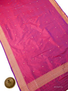 Magenta Plain Katan Silk Handloom Banarasi Suit - Sacred Weaves